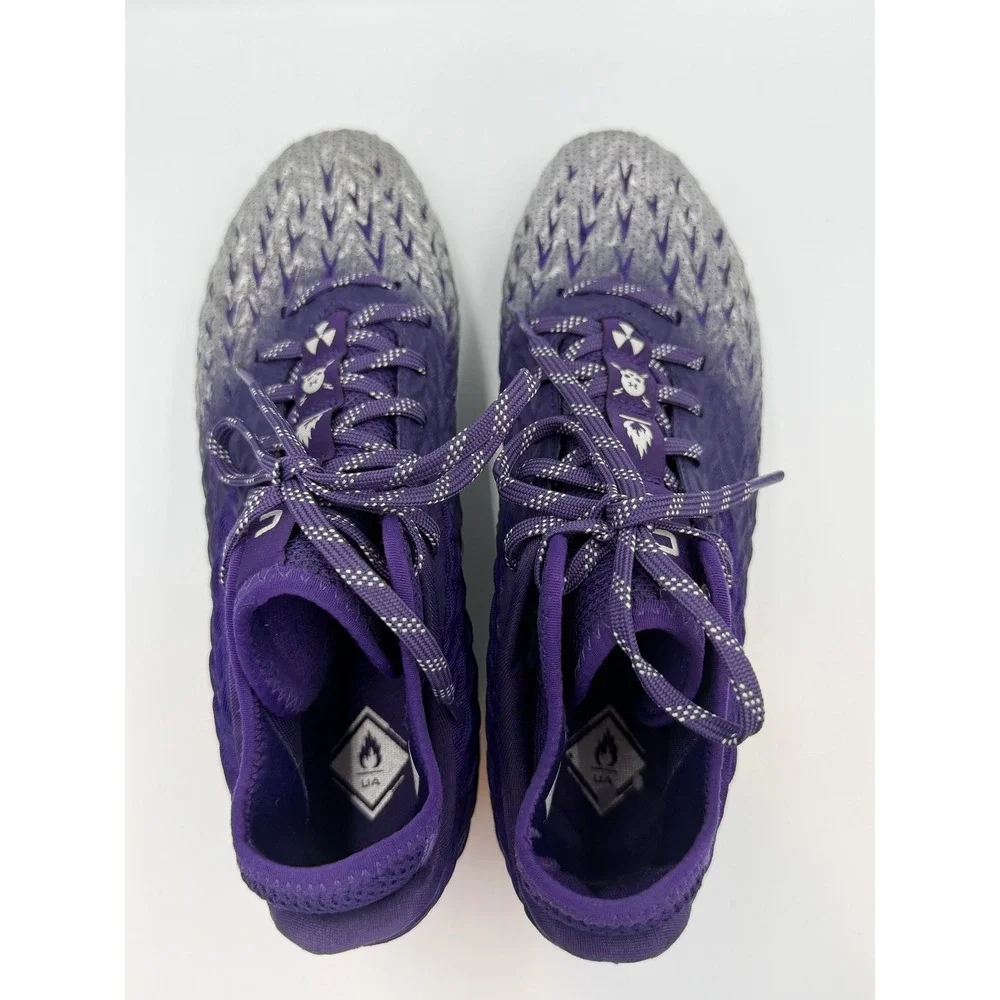 Under Armour Spotlight Clone MC Football Cleats Men's Purple Silver Sz 9